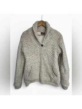 Cabin Core Wool Fleece-Lined Shawl Collar Sweater